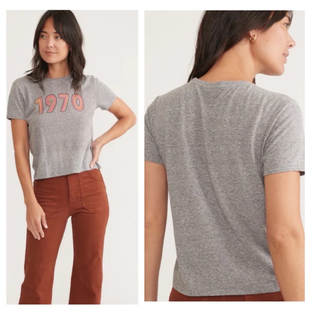💵Marine Layer Heather Gray 1970 Tee Size XSmall - Picture 2 of 9